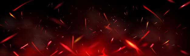 Red fire sparks overlay effect burning campfire