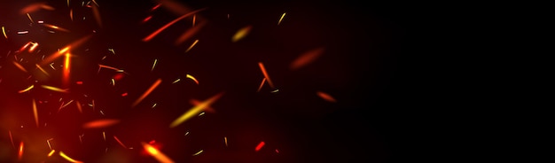 Бесплатное векторное изображение Эффект наложения искр красного огня на черном фоне