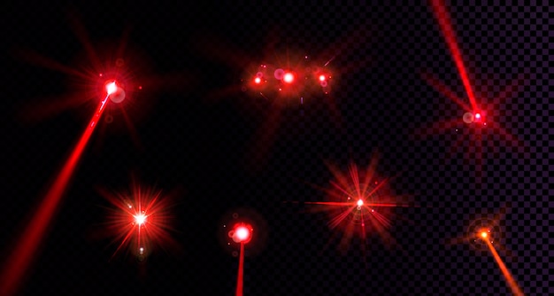 Free vector red flare lights set