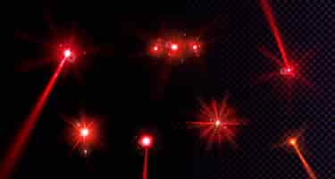 Free vector red flare lights set