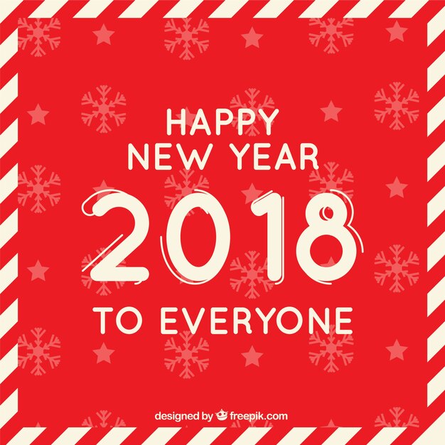 Red flat background happy new year to everyone