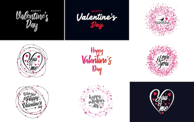 Confezione di etichette per san valentino dal design piatto rosso