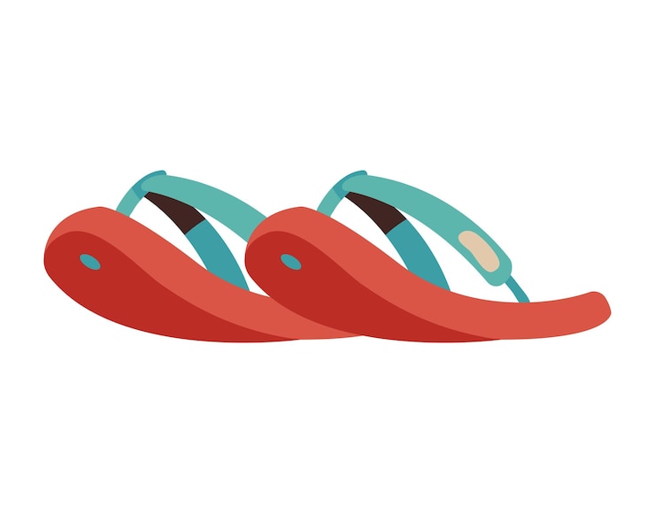Free Vector red flip flops footwear accessories