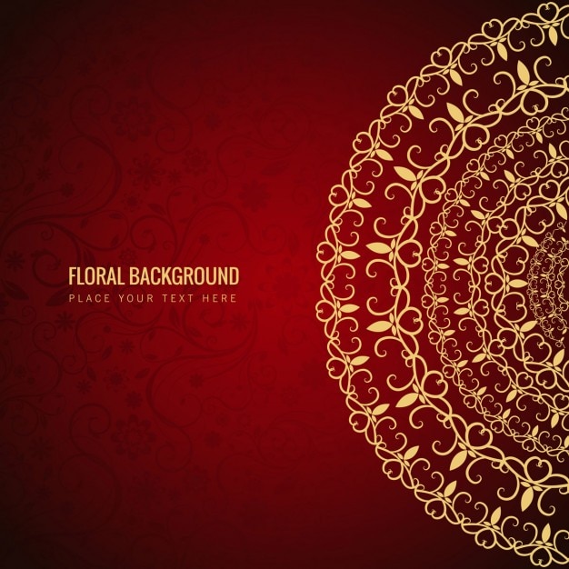 Free vector red floral background