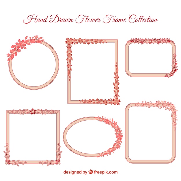 Red floral frames  