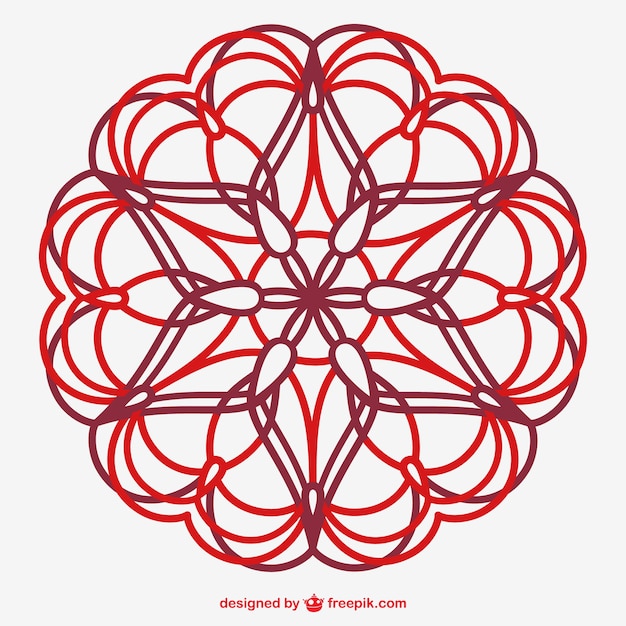 Free vector red floral lines ornament