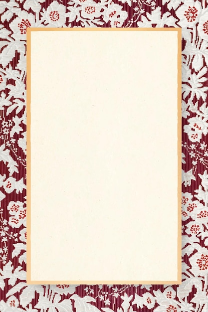 Red floral pattern frame  ornamental illustration