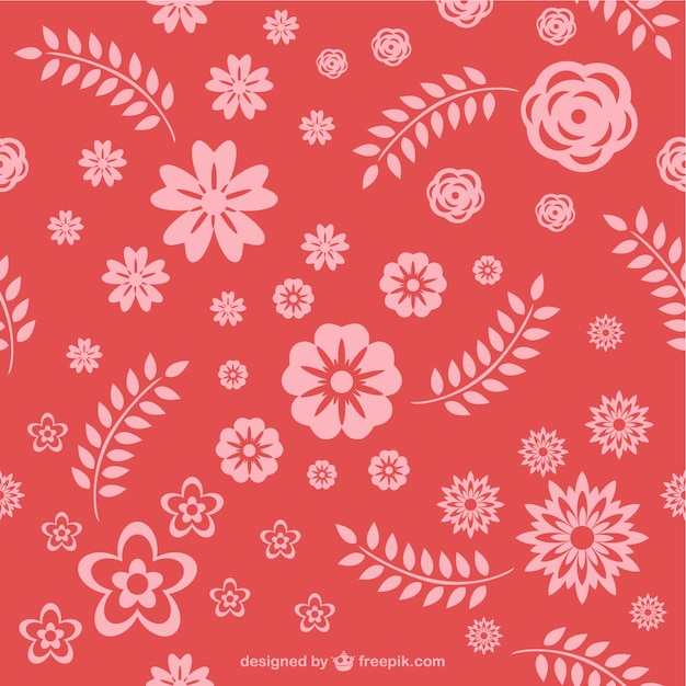 Free vector red floral pattern