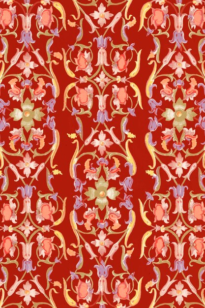 붉은 꽃 무늬 배경 디자인