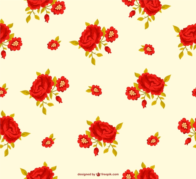 Red flowers background pattern