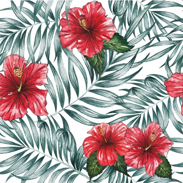 Free vector red flowers design