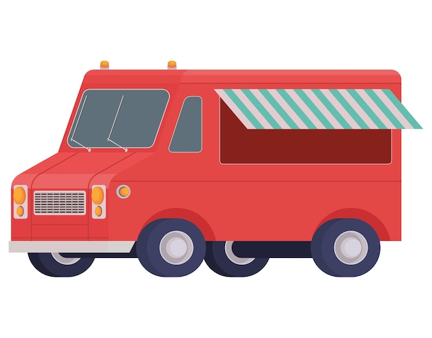 Free vector red food truck design