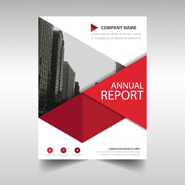 Free vector red geometric annual report template