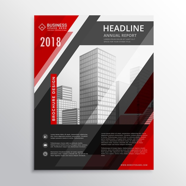 Free vector red geometric business brochure design