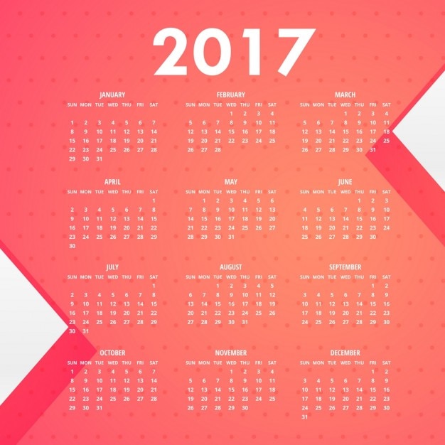 Red geometric calendar