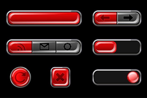 Red glossy buttons with return