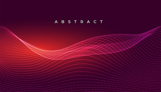 Red glowing wave lines background