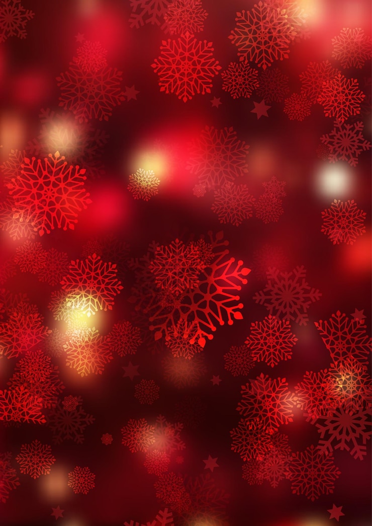 मुफ़्त वेक्टर red and gold christmas snowflakes background