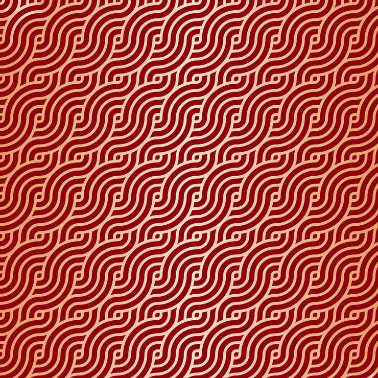 Free Vector red and gold japanese themed wave pattern design