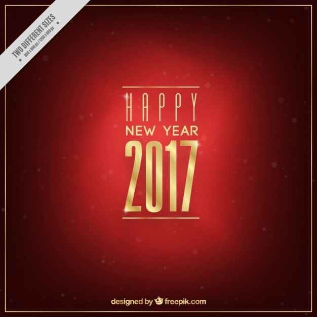 Free vector red and golden background for new year