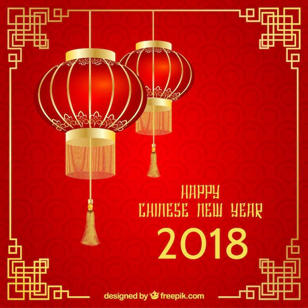 Red & golden chinese new year background