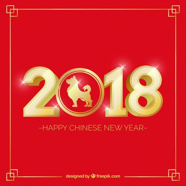 Red & golden chinese new year background