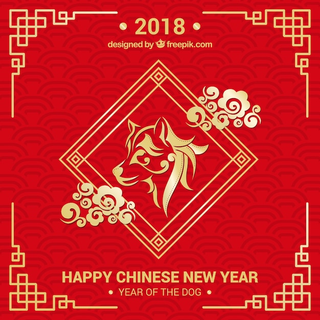 Red & golden chinese new year background