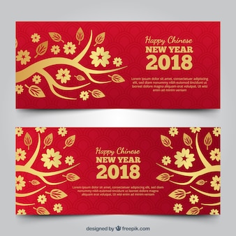 Red & golden chinese new year banners