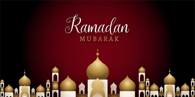 Red and Golden Royal Theme Free vector eid mubarak ramadan season festival greeting banner design