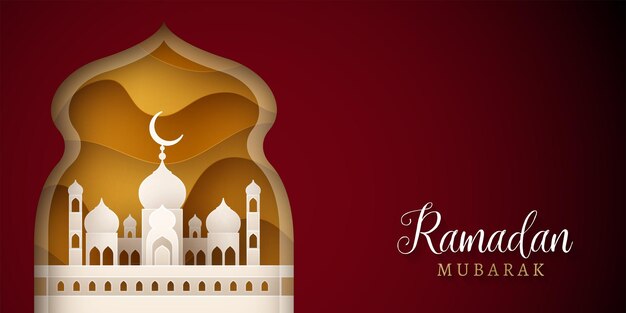 Red and Golden Royal Theme Free vector eid mubarak ramadan season festival greeting banner design