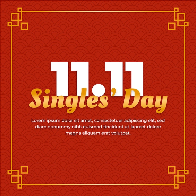 Red and golden singles' day celebration