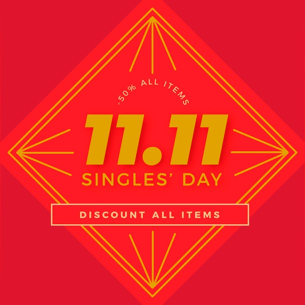 Red and golden singles day