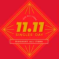 Free vector red and golden singles day