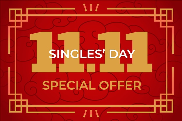 Red and golden singles day