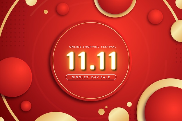 Red and golden singles day