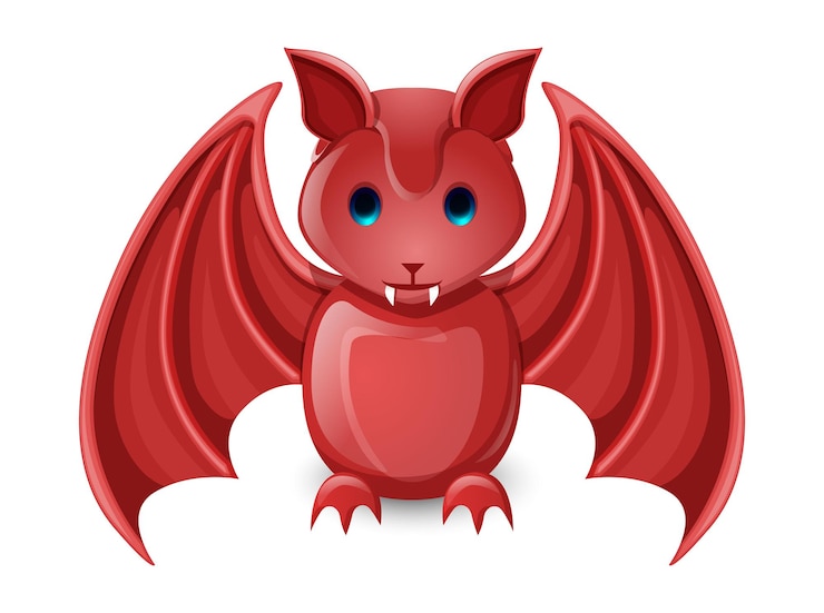 Free Vector red good luck bat isolated on white