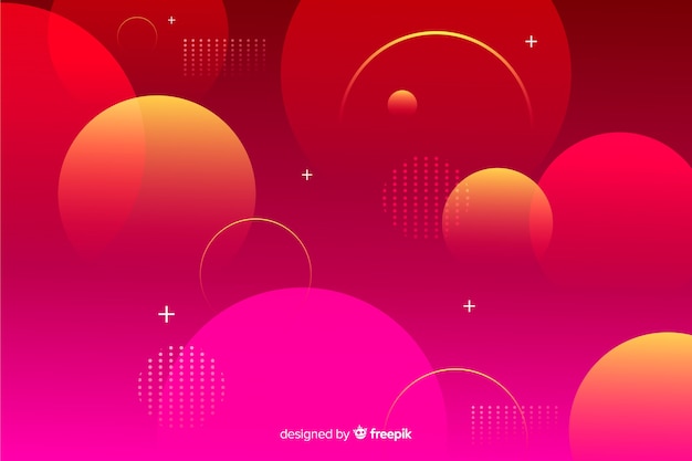 Red gradient geometrical spheres background