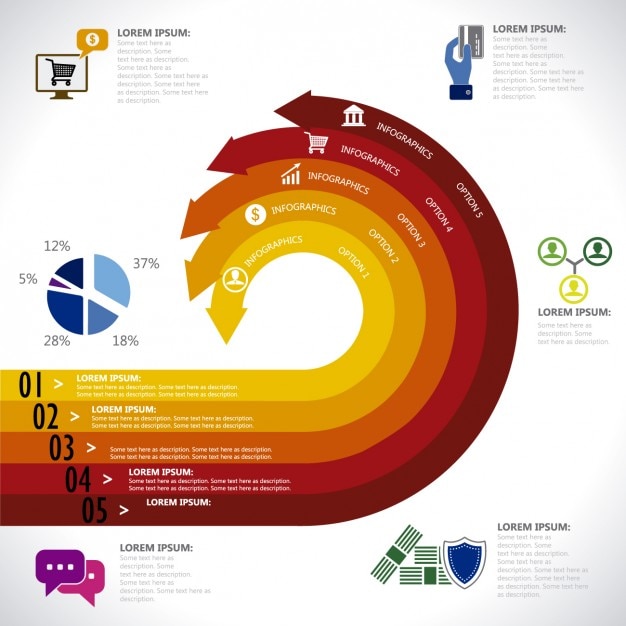 Red gradient infographic