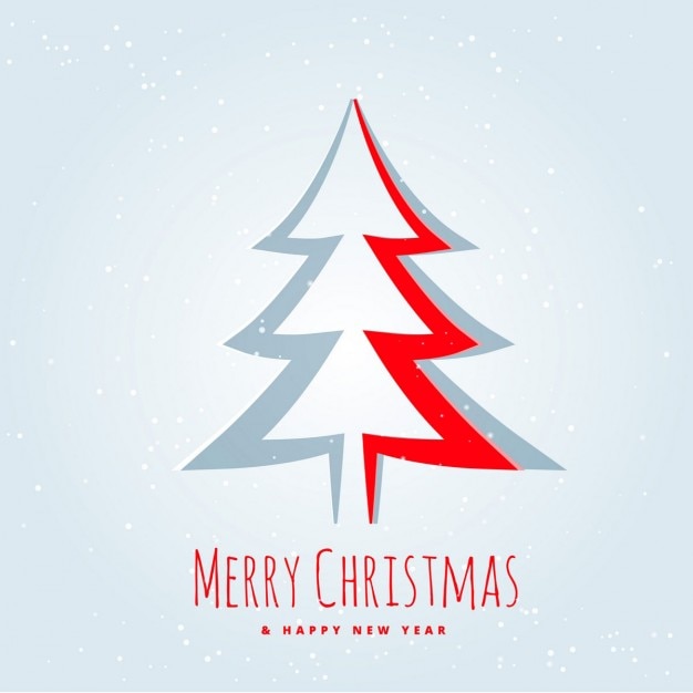 Free vector red and gray christmas tree on a white background