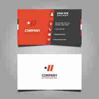 Vettore gratuito rosso e grigio corporate business card