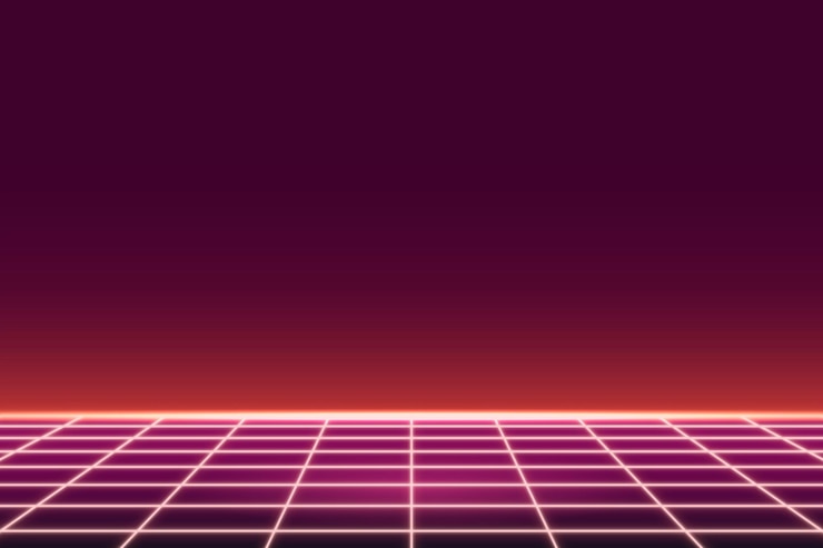 無料Vector 赤いグリッドネオンパターンの背景