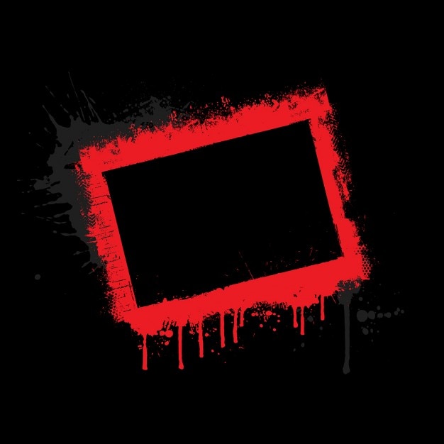 Free vector red grunge border on black background