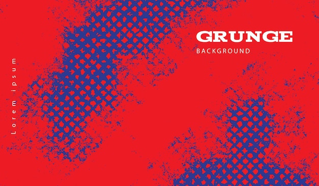 Free vector red grunge detailed in blue background