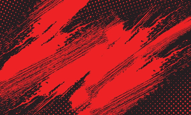 Free vector red grunge and halftone detailed in dark background