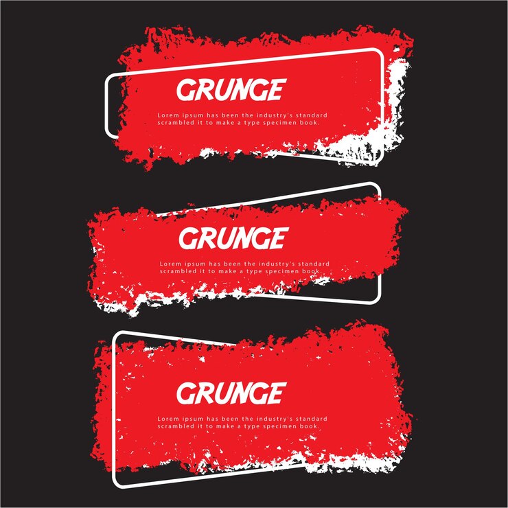 Free Vector red grunge label collection