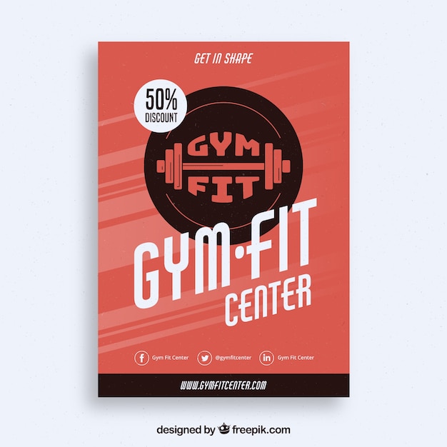 Red gym flyer template
