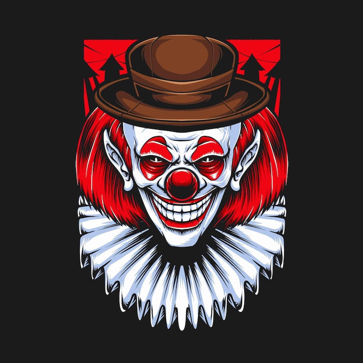 Free Vector red hair clown for clothing design