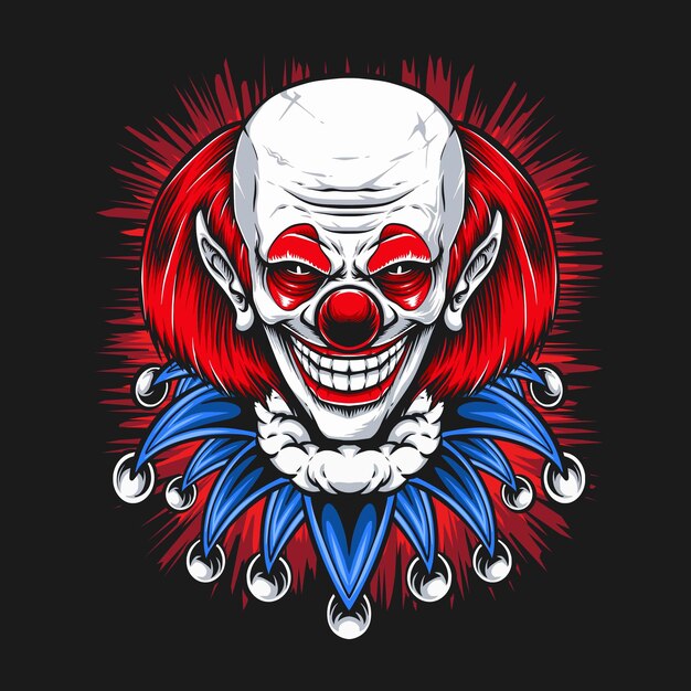 Red hair clown vector illustration