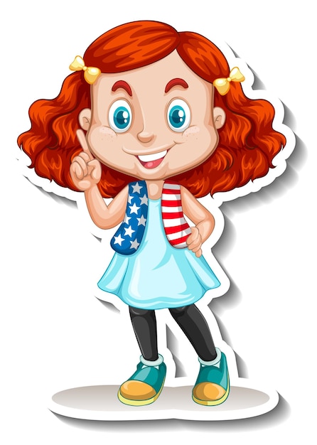 Sticker template with a girl wears pajamas cartoon character isolated  2723050 Vector Art at Vecteezy