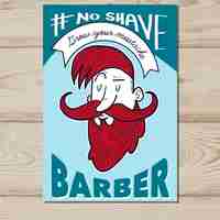 Free vector red haired movember poster template